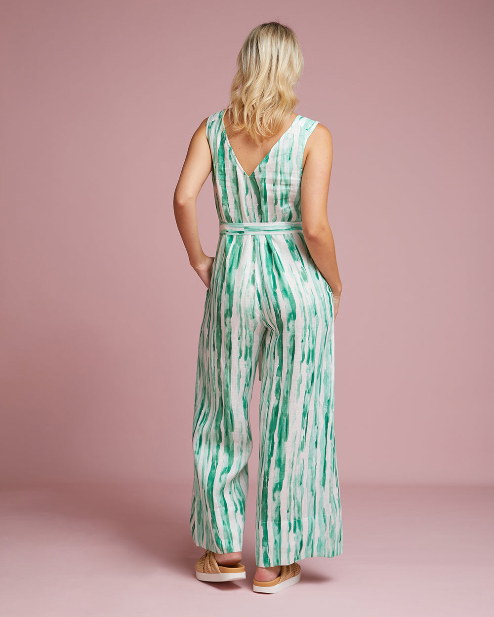 Amalfi Jumpsuit - Watercolour Stripe