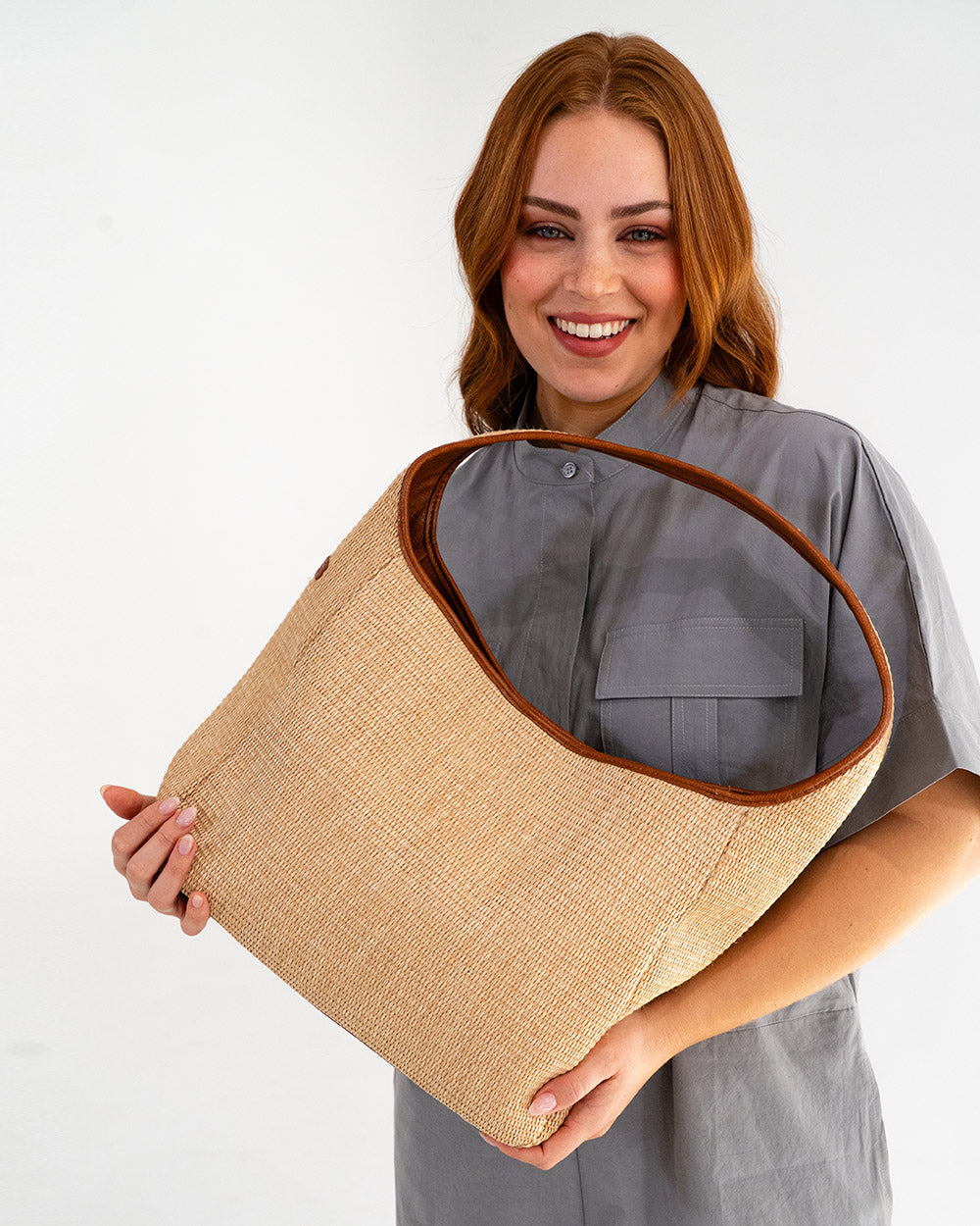 Arcadia Tote - Tan Weave