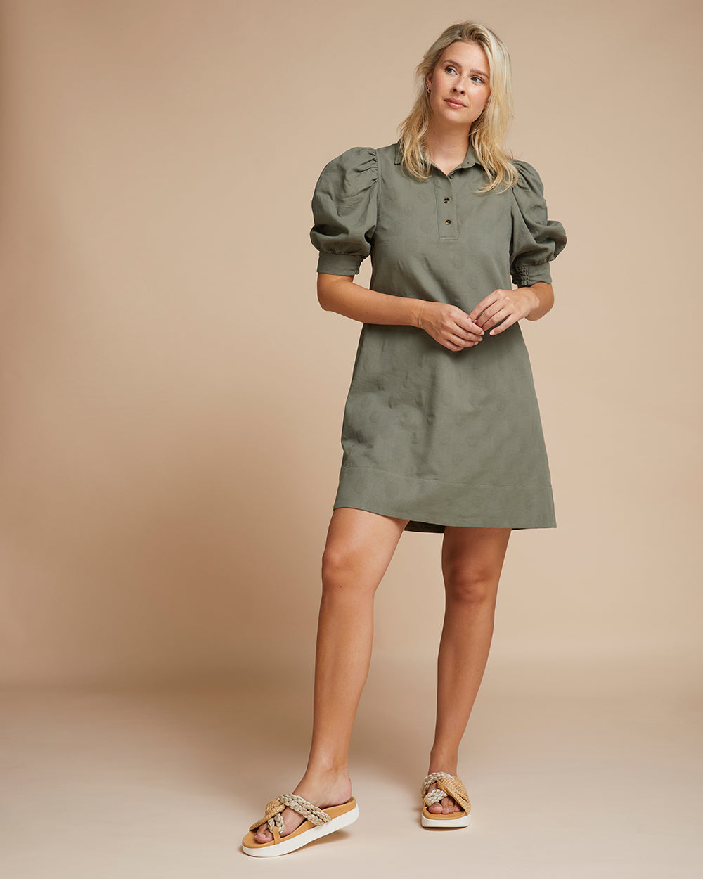 Belvedere Dress - Olive Dot