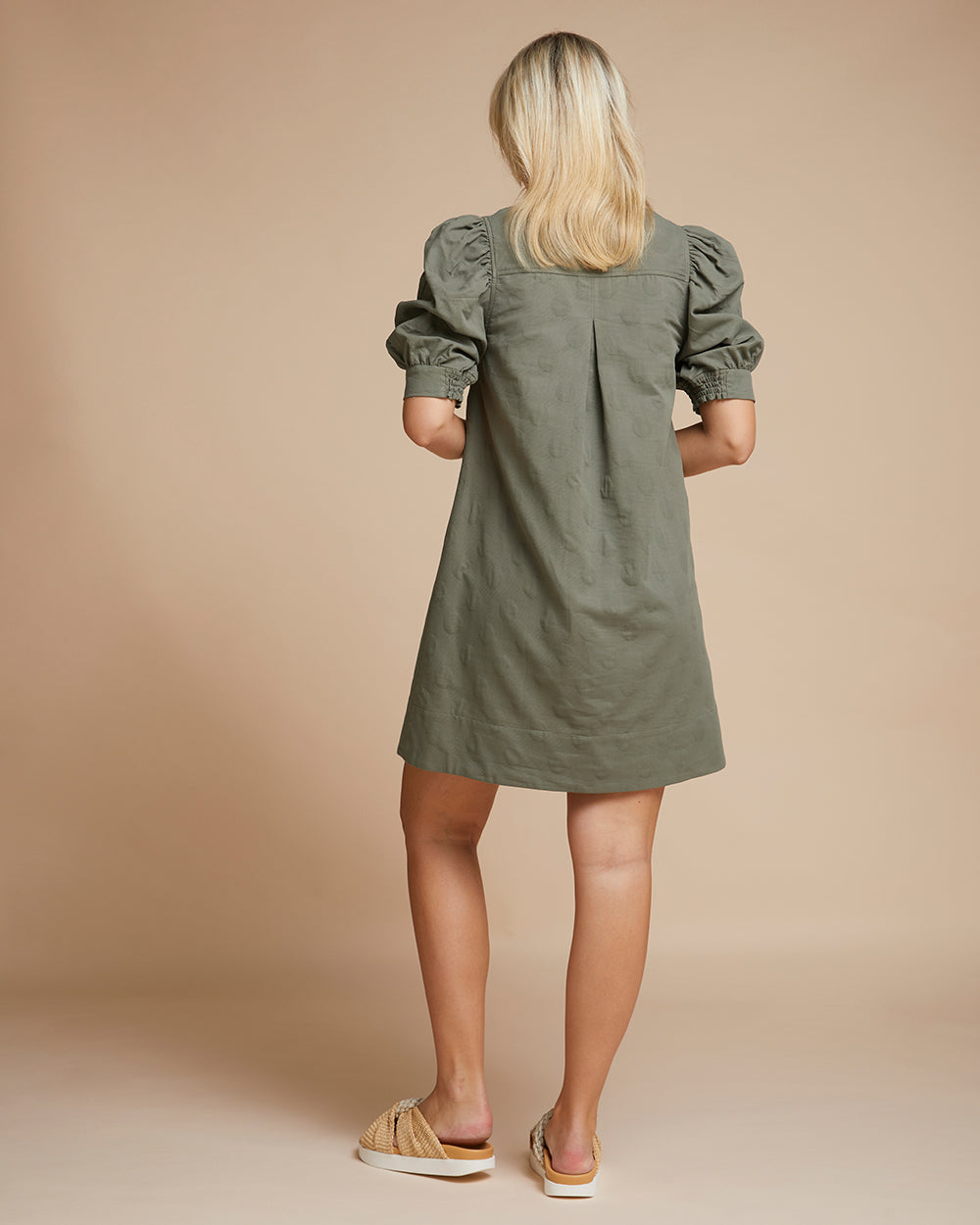 Belvedere Dress - Olive Dot