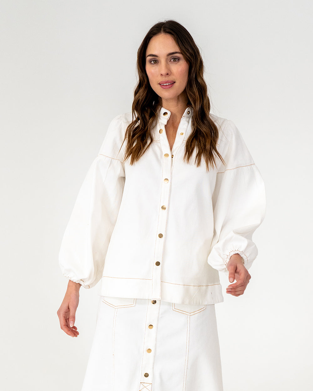 Berkeley Blouse - Chalk Denim