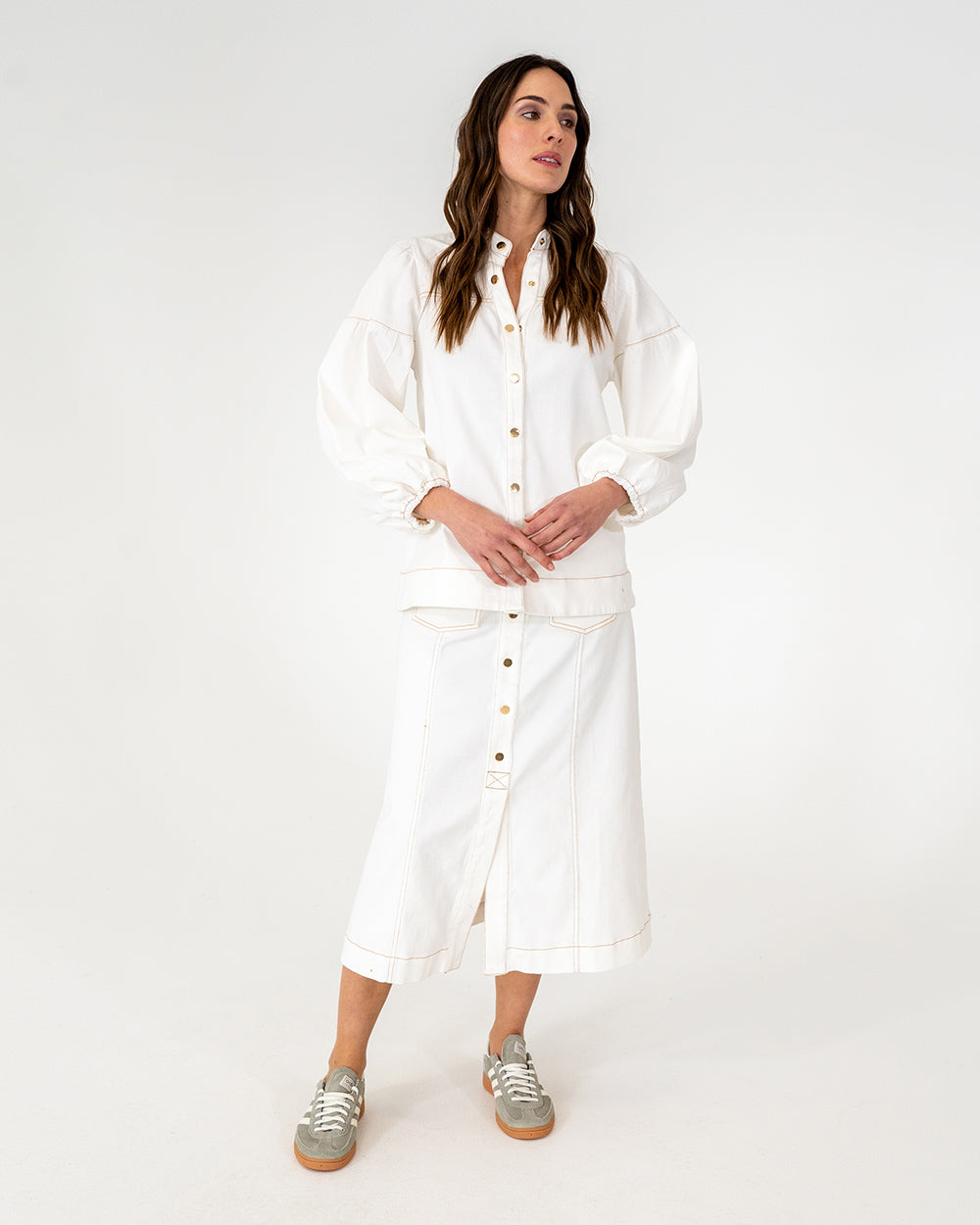 Berkeley Blouse - Chalk Denim