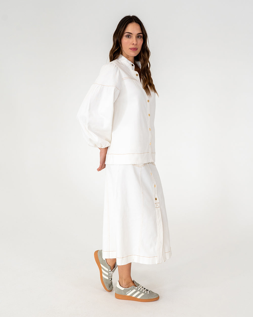 Berkeley Blouse - Chalk Denim