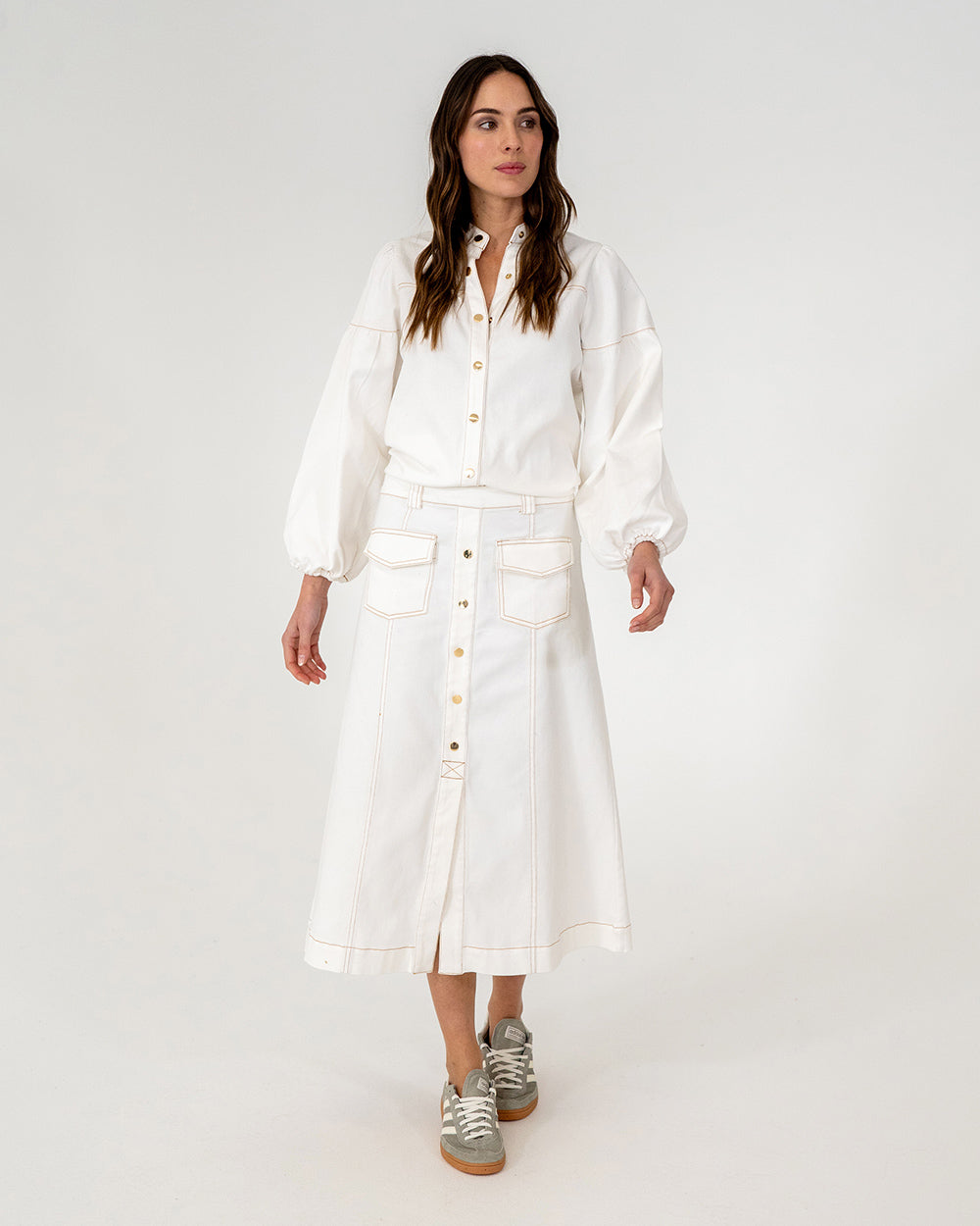 Berkeley Blouse - Chalk Denim