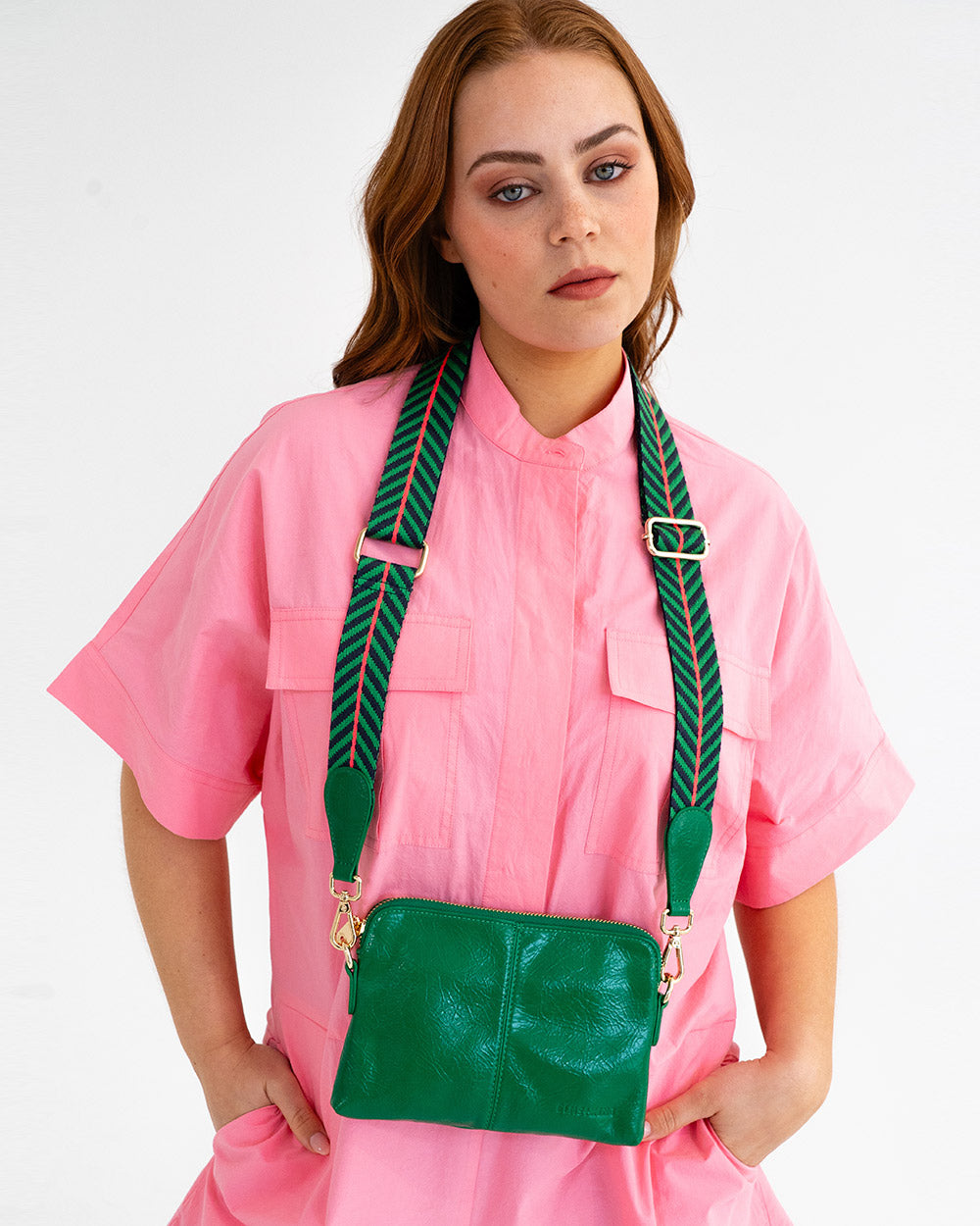Bowery Petite - Green Crinkle