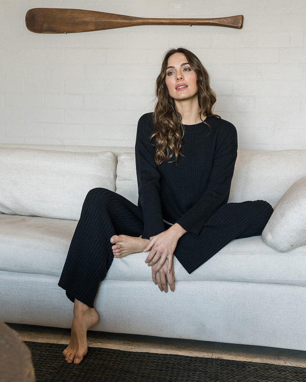 Avalon Ribbed Pant - Navy