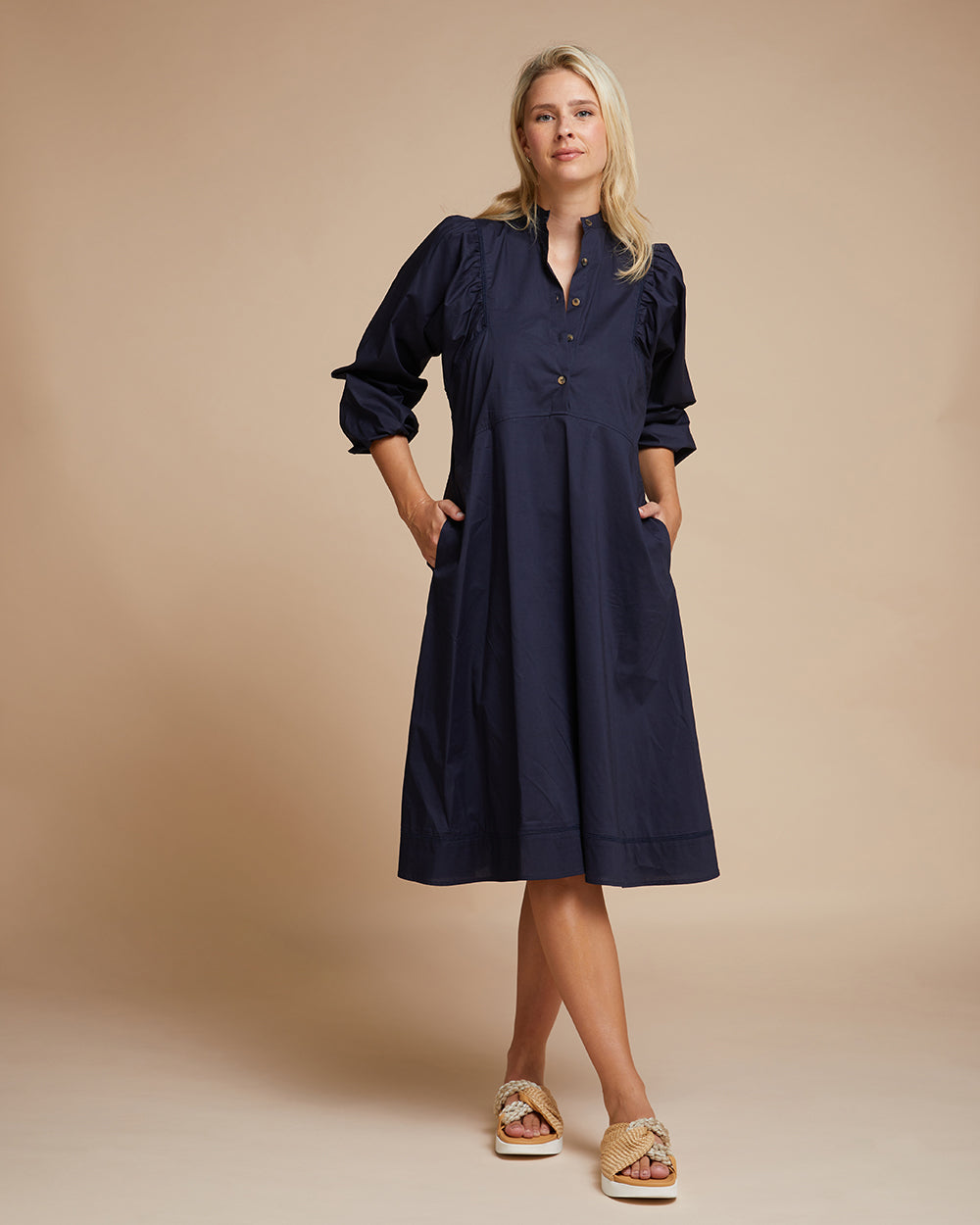 Capri Midi Dress - Navy