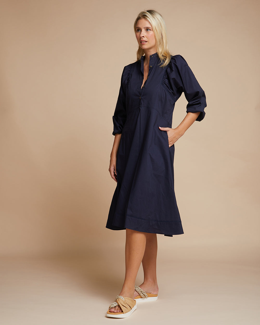 Capri Midi Dress - Navy