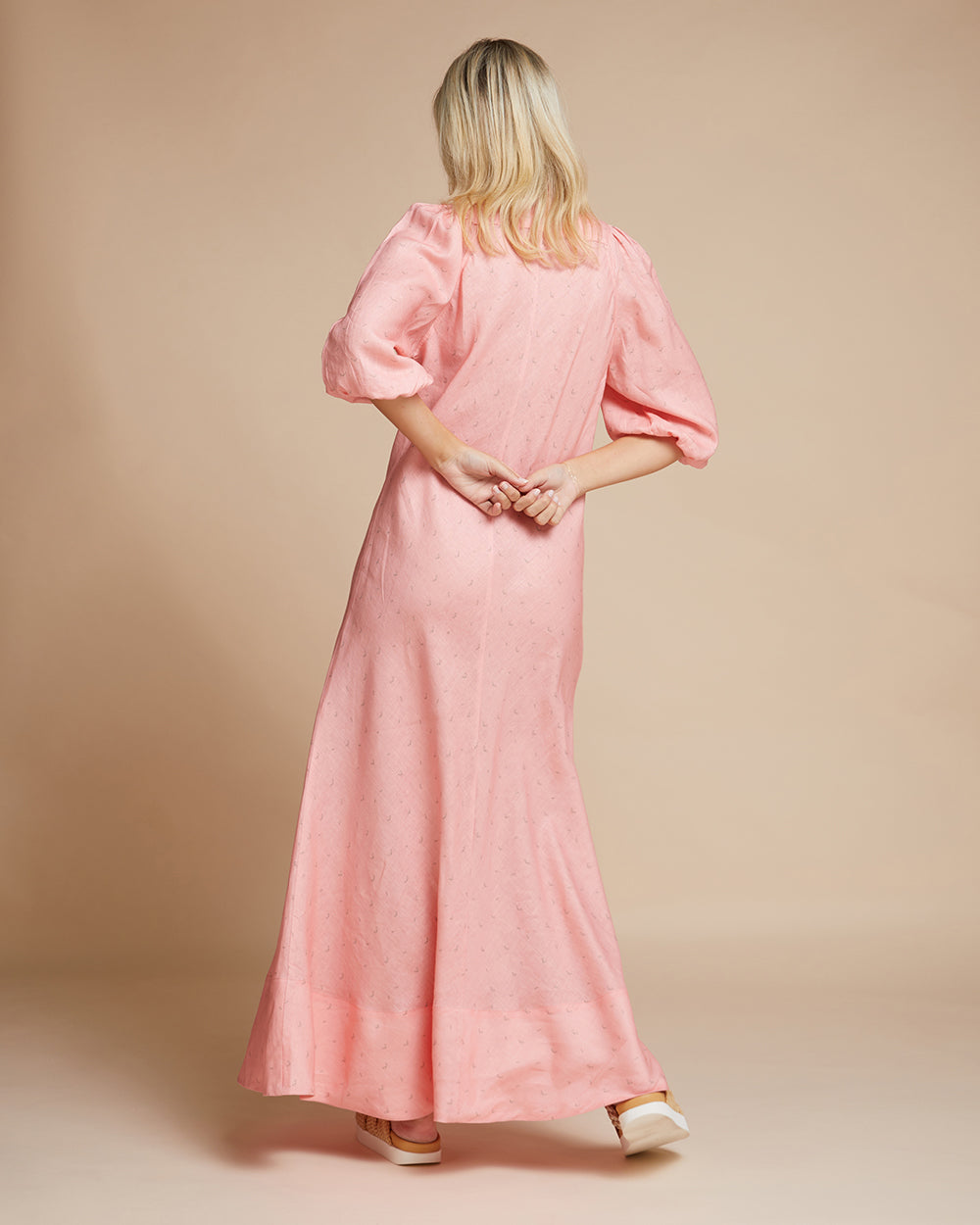 Casablanca Dress - Coral Scribble Print