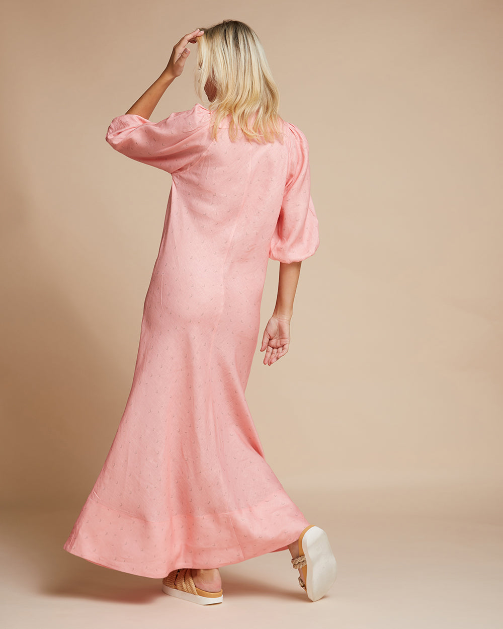Casablanca Dress - Coral Scribble Print