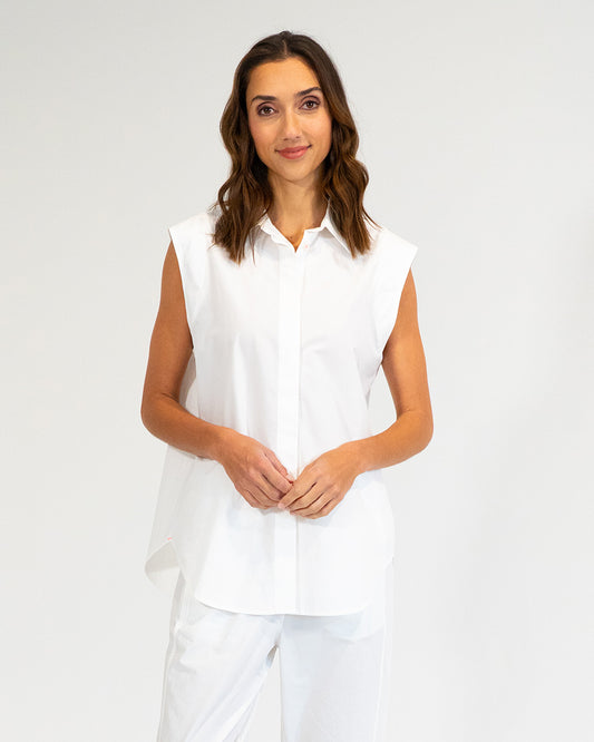 Maui Sleeveless Shirt - White