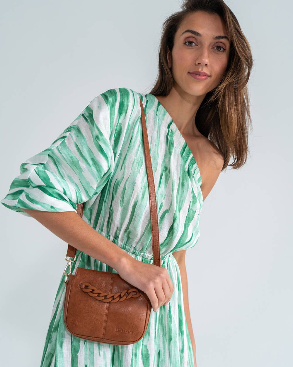 Mini Astor Crossbody - Tan Pebble