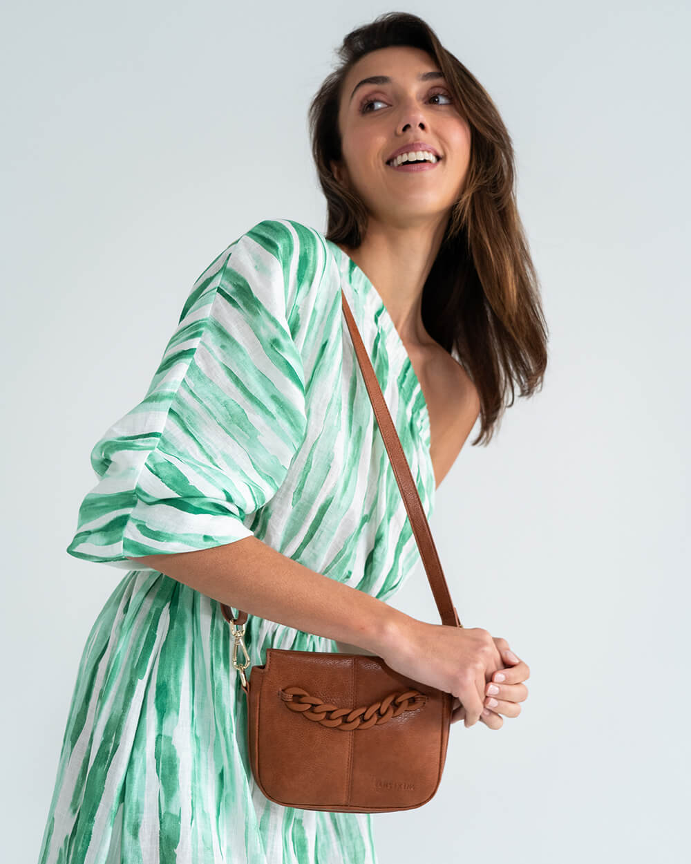 Mini Astor Crossbody - Tan Pebble