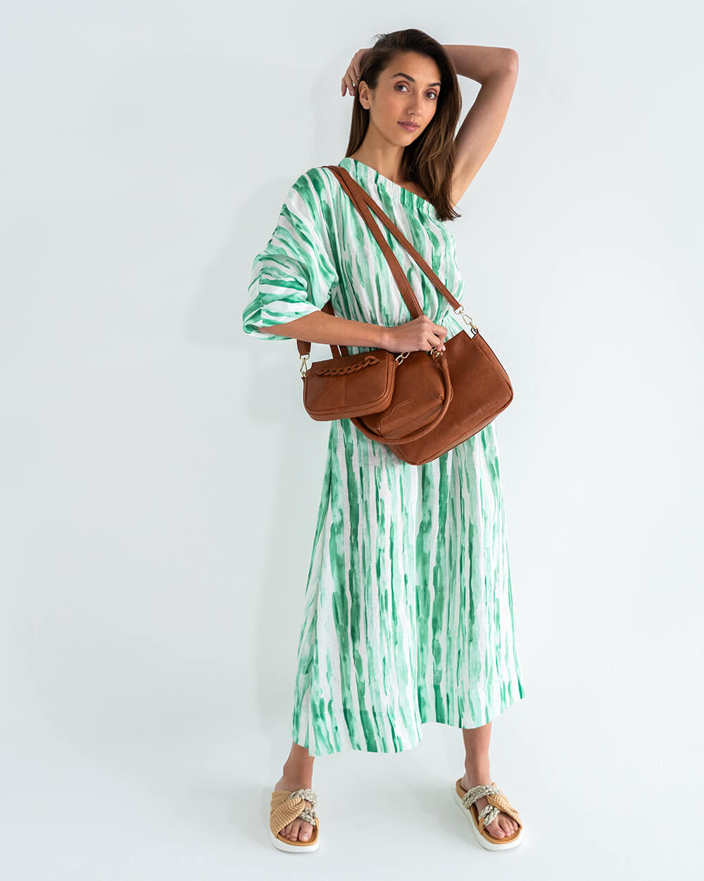 Mini Astor Crossbody - Tan Pebble