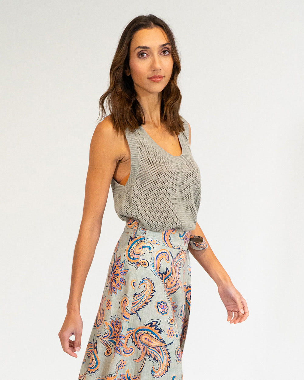 Palm Cove Knit Tank - Khaki