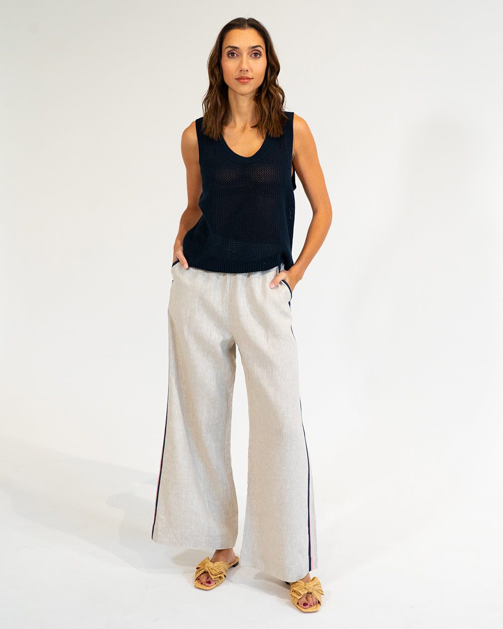 Palm Cove Knit Tank - Navy