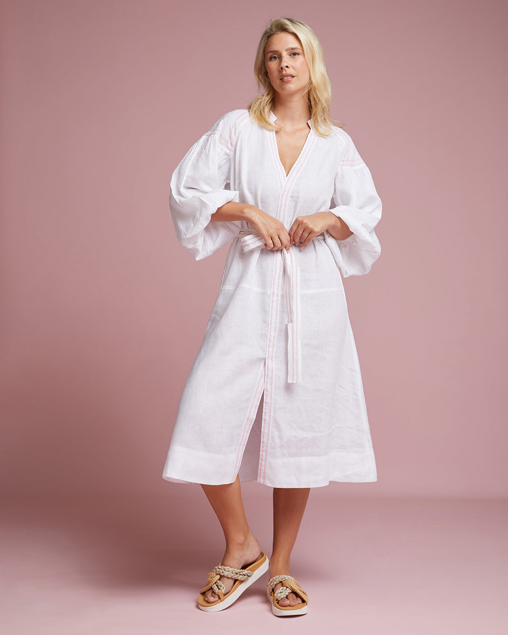 Sardinia Dress - White Zig Zag