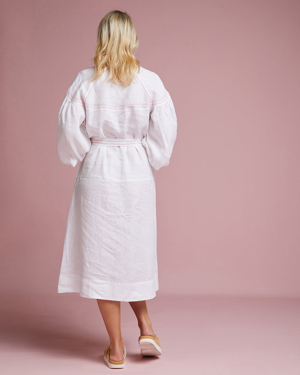 Sardinia Dress - White Zig Zag