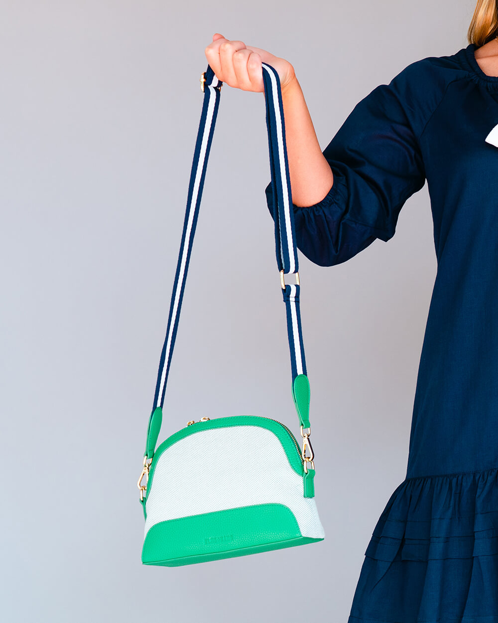 Bronte Day Bag - Green & Canvas