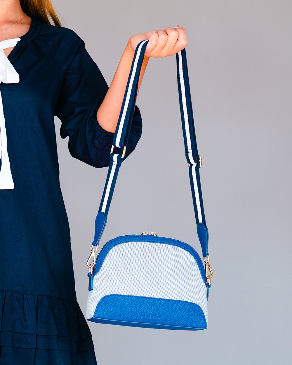 Bronte Day Bag - Royal Blue & Canvas