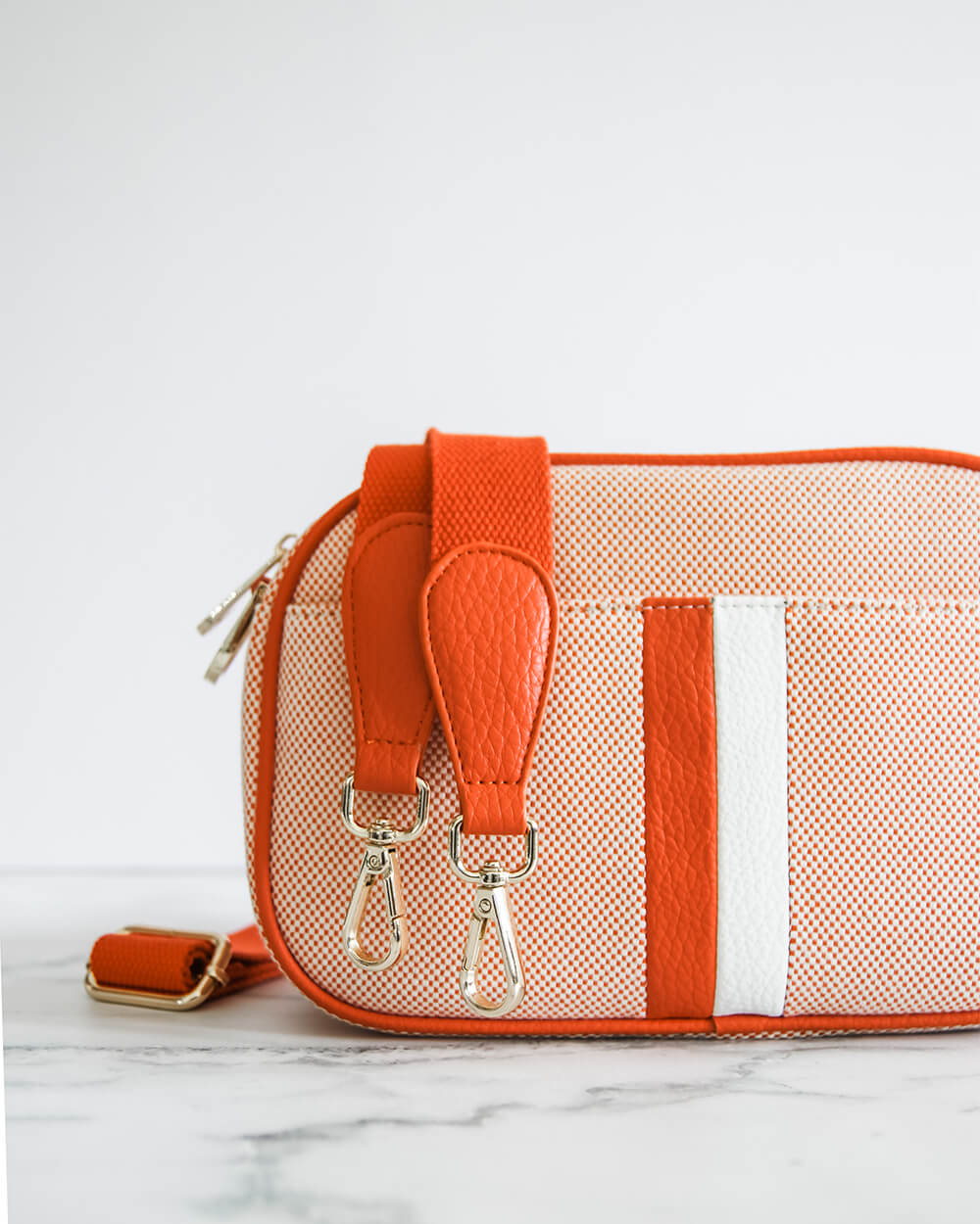 Brooklyn Camera Bag - Orange & Canvas