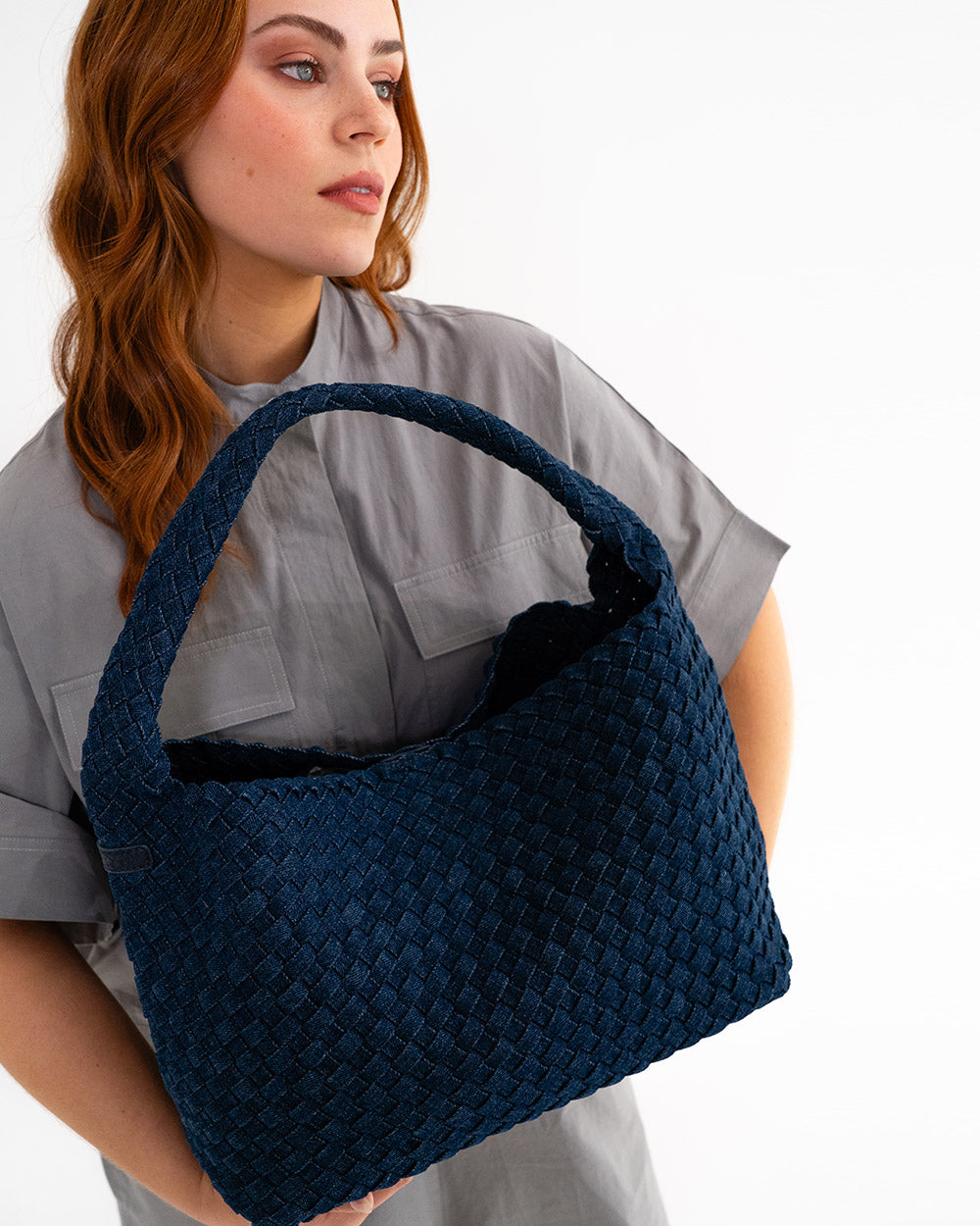 Arcadia Tote - Dark Denim Plait