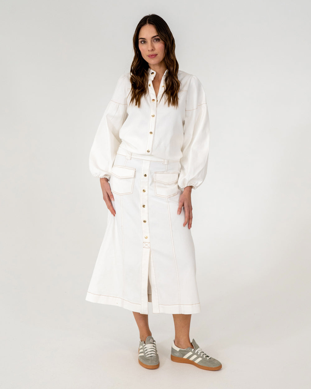 Morton Skirt - Chalk Denim