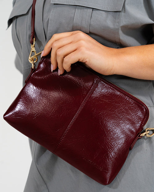 Bowery Crossbody - Burgundy Crinkle