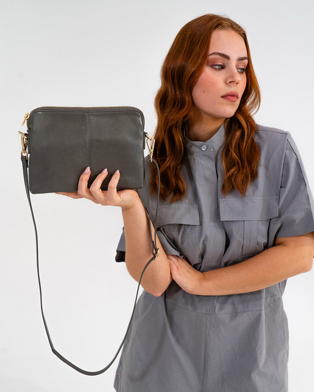 Bowery Crossbody - Khaki Crinkle