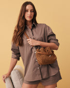 Box Weave Bucket - Tan