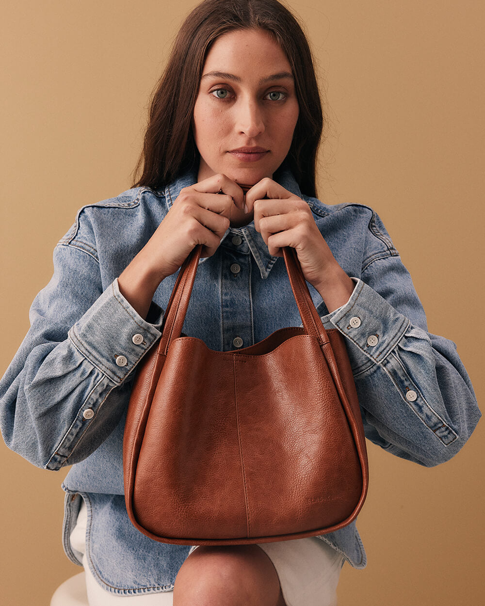 Capri Shoulder Bag - Tan Pebble