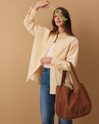 Capri Tote - Tan Microsuede