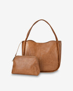 Capri Shoulder Bag - Tan Pebble
