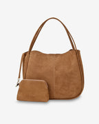 Capri Tote - Tan Microsuede