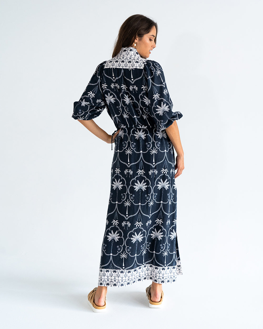 Cascada Maxi Dress - Navy Palm