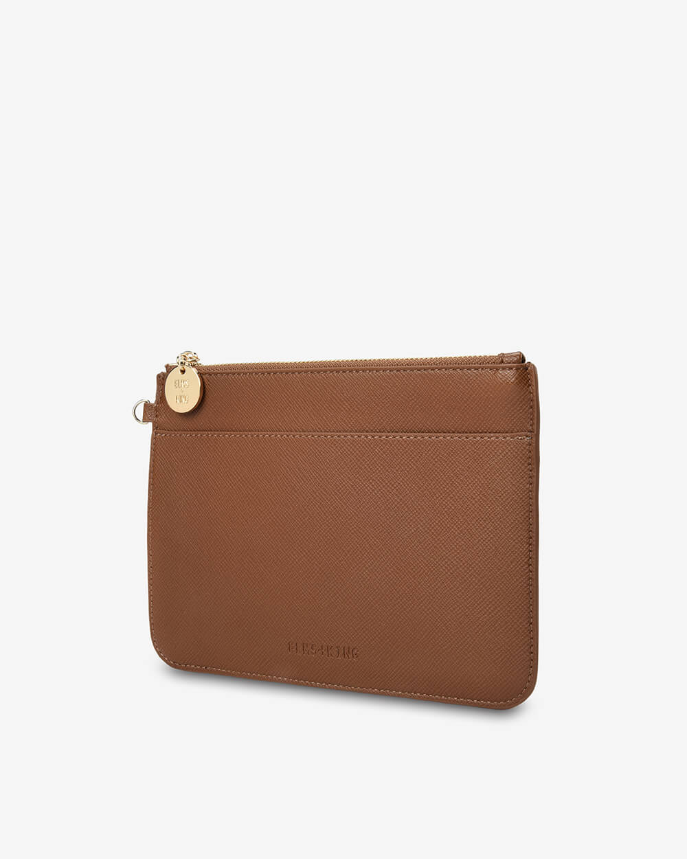 Flat Pouch - Tan Saffiano