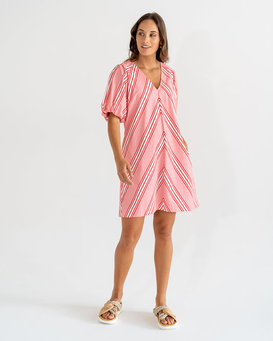 Geneva Mini Dress - Candy Stripe