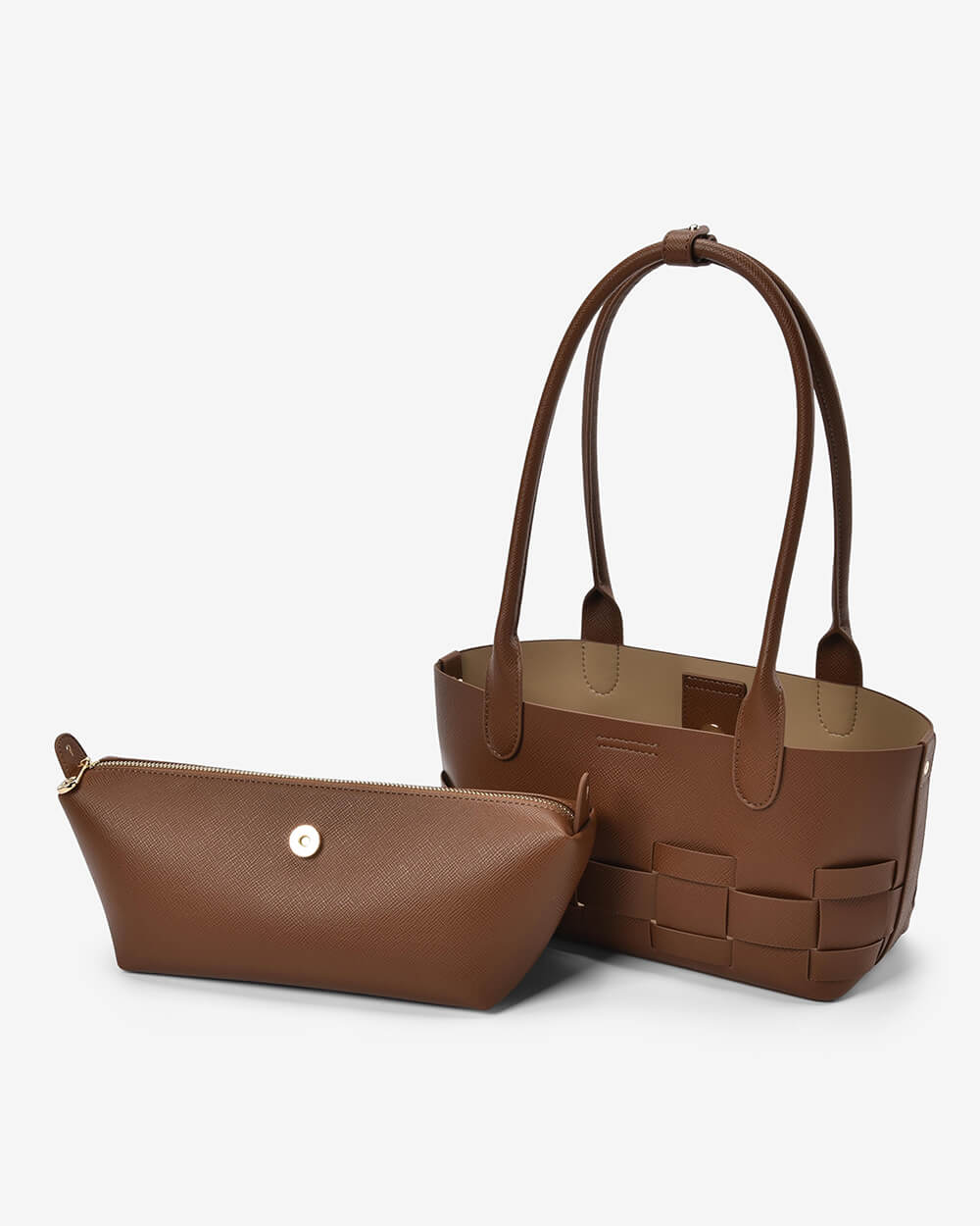 Kenley East-West Bag - Tan Saffiano