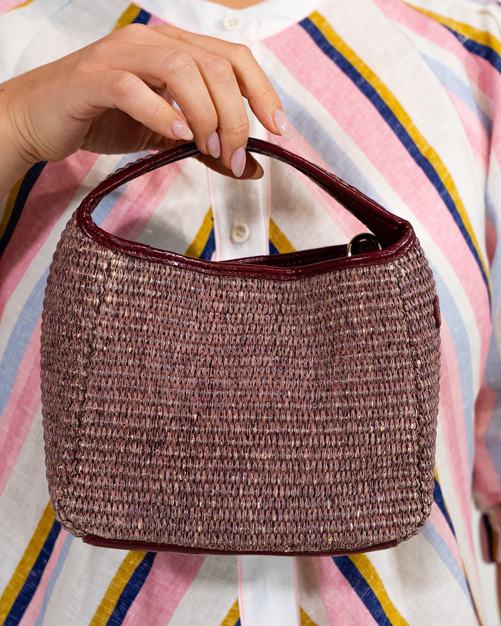 Linton Crossbody - Burgundy Weave