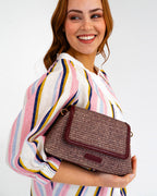 Lugano Crossbody - Burgundy Weave