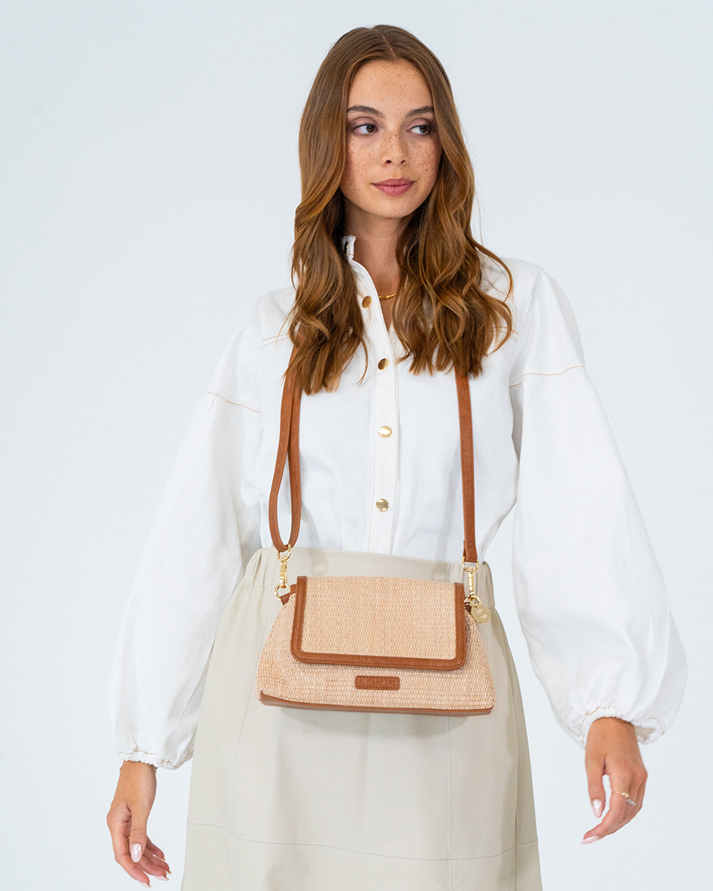 Lugano Crossbody - Tan Weave