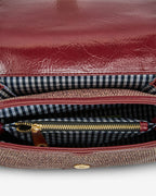 Lugano Crossbody - Burgundy Weave