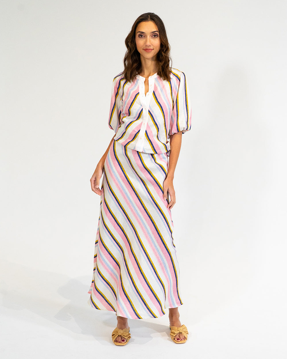 Austin Bias Skirt - Catalina Stripe