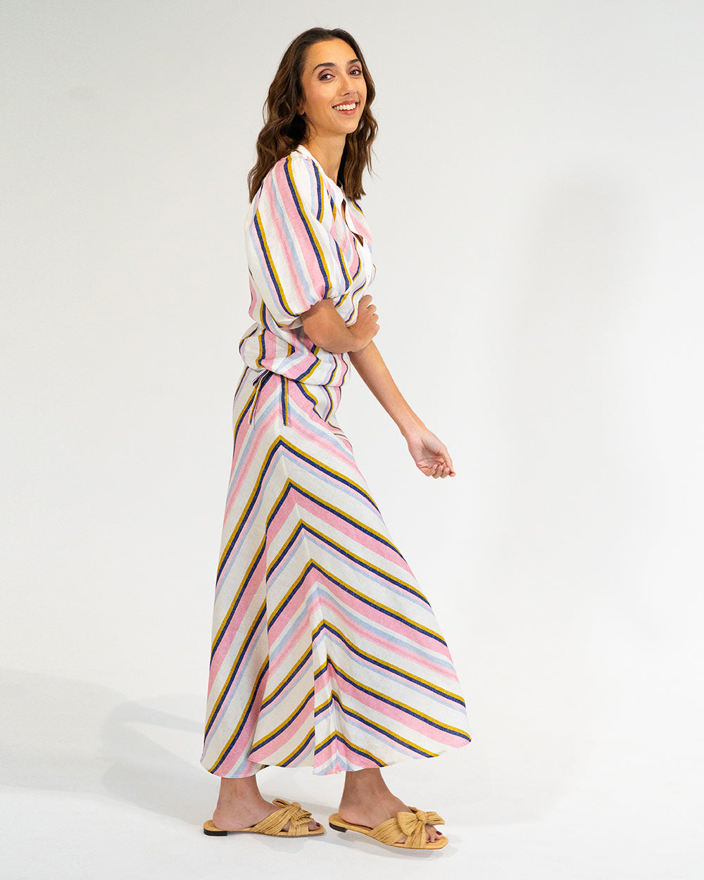 Austin Bias Skirt - Catalina Stripe