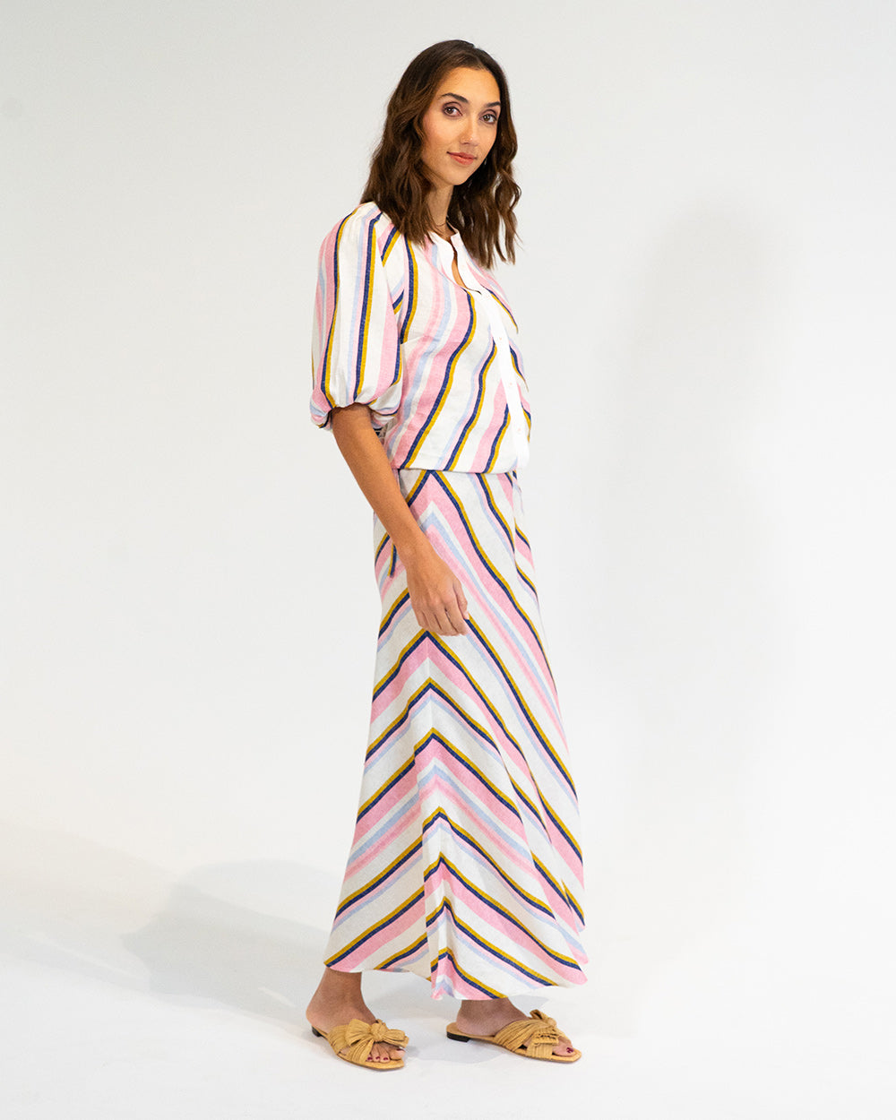 Austin Bias Skirt - Catalina Stripe