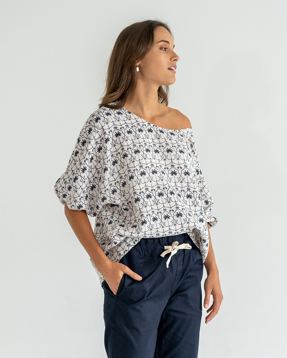 Whitehaven Blouse - White Palm